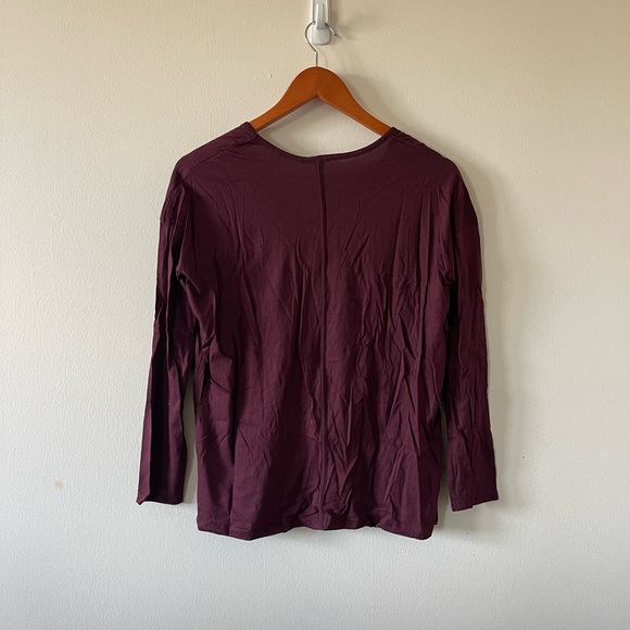 Zara Long-Sleeve Top in Burgundy - Picture 2 of 2
